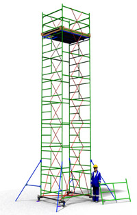 Аренда вышки туры ТТ 2000Ш с площадкой 1,66 м. х 2,0м.